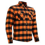 Johnny Reb Waratah Protective Shirt with Kevlar Lining - Black/OrangeCheck - Bobber Daves Custom Cycles