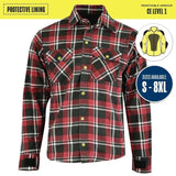 Johnny Reb Waratah Protective Shirt with Kevlar Lining - Black/Red Check - Bobber Daves Custom Cycles