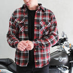 Johnny Reb Waratah Protective Shirt with Kevlar Lining - Black/Red Check - Bobber Daves Custom Cycles