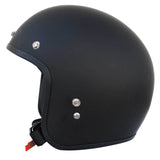 JR Olga Open Face Helmet -Matte Black, Studs. - Bobber Daves Custom Cycles