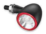 Kellermann 1000 Bullet Turn Signal with Amber Turn Signal & Red Halo Running Light- Black. - Bobber Daves Custom Cycles
