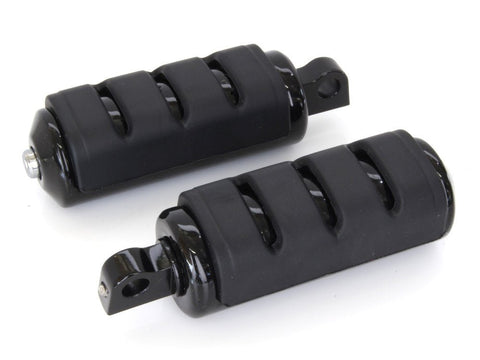 Large Trident Footpegs with Male Mounts - Black. - Bobber Daves Custom Cycles