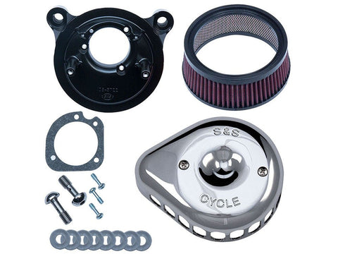 Mini Teardrop Air Cleaner Kit - Chrome. Fits Big Twins 1993-2017 with CV Carb or Cable Operated Delphi EFI. - Bobber Daves Custom Cycles