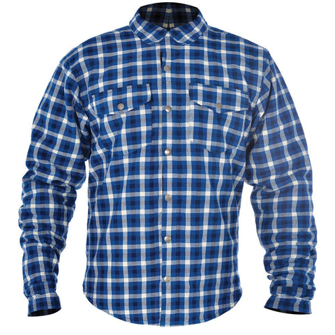 Oxford Kickback Protective Shirt - Blue Checkered - Bobber Daves Custom Cycles