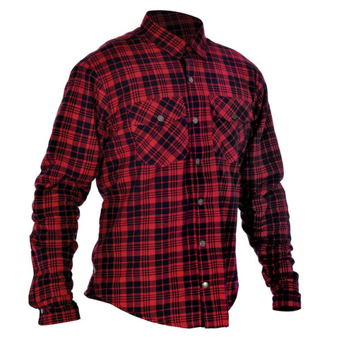 Oxford Kickback Protective Shirt - Red Checkered - Bobber Daves Custom Cycles