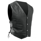 RJays Leather Vest - Black Lace-up - Bobber Daves Custom Cycles