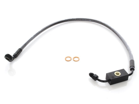 Stock Length Lower Front Brake Line - Black Pearl. Fits Dyna 2012-2017 with ABS & Single Front Disc Caliper. - Bobber Daves Custom Cycles
