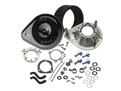Teardrop Air Cleaner Kit - Black. Fits Big Twins 1989-2017 with CV Carb or Cable Operated Delphi EFI. - Bobber Daves Custom Cycles