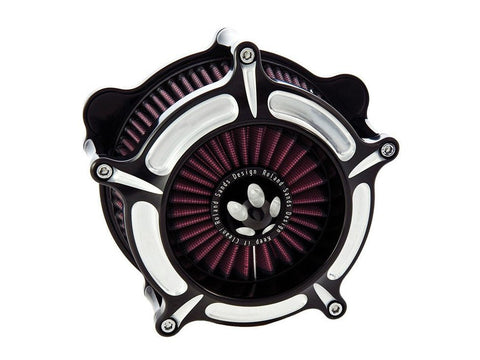 Turbine Air Cleaner Kit - Black Contrast Cut. Fits Touring 2017up & Softail 2018up. - Bobber Daves Custom Cycles