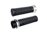 Vans Signature Lock-On Handgrips - Black/Silver. Fits H-D with Throttle Cable. - Bobber Daves Custom Cycles