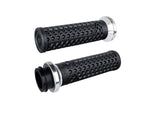 Vans Signature Lock-On Handgrips - Black/Silver. Fits Indian Touring 2018up. - Bobber Daves Custom Cycles