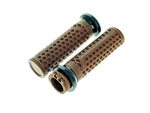 Vans Signature Lock-On Handgrips - Brown/Black. Fits H-D with Throttle Cable. - Bobber Daves Custom Cycles