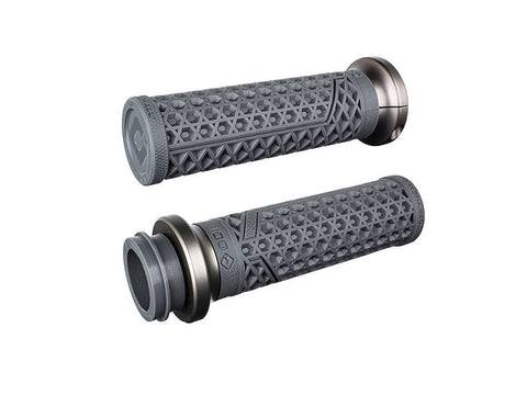 Vans Signature Lock-On Handgrips - Graphite/Gun Metal. Fits H-D 2008up with Throttle-by-Wire. - Bobber Daves Custom Cycles