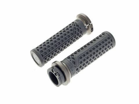 Vans Signature Lock-On Handgrips - Graphite/Gun Metal. Fits H-D with Throttle Cable. - Bobber Daves Custom Cycles