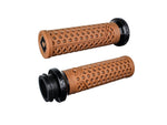 Vans Signature Lock-On Handgrips - Gum Rubber/Black Checker. Fits H-D 2008up with Throttle-by-Wire. - Bobber Daves Custom Cycles
