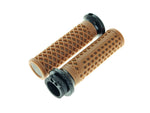 Vans Signature Lock-On Handgrips - Gum Rubber/Black Checker. Fits H-D with Throttle Cable. - Bobber Daves Custom Cycles